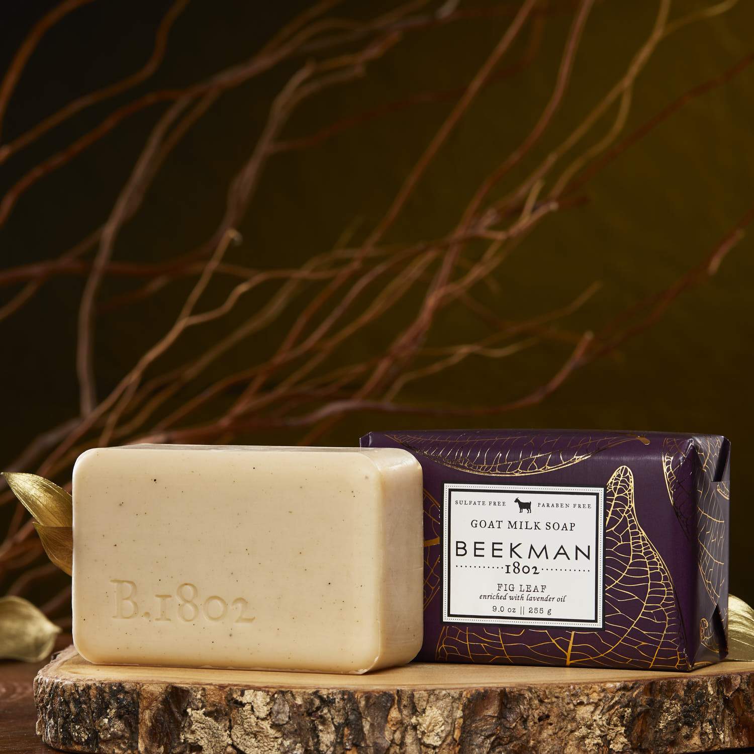Beekman 1802 Fig Leaf Goat Milk Bar Soap Enriched with Lavender Oil 255g/9oz